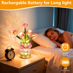 FancyPlus crystal vase lamp radiates warm ambient glow in cozy spaces.
