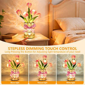 FancyPlus dimmable touch tulip lamp provides three color temps for versatile moods.