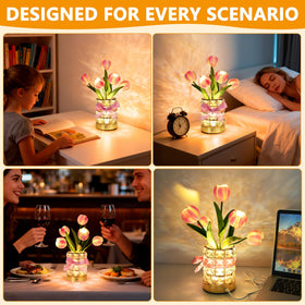 FancyPlus ribbon-detail lamp adds decorative charm for bedrooms and tables.