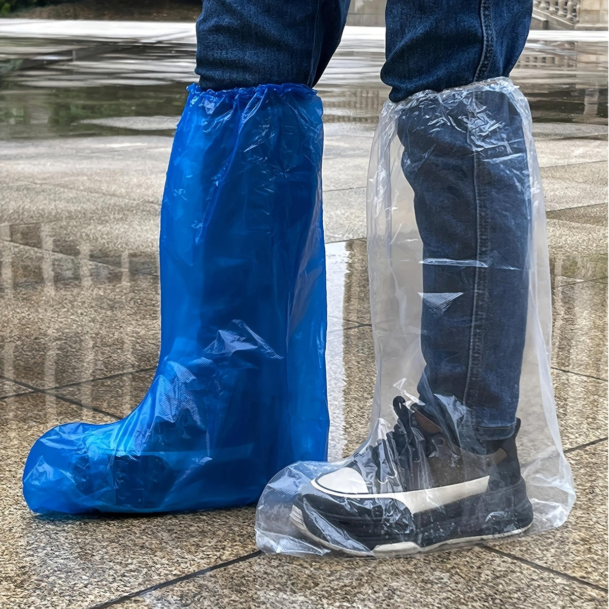 Fancystyle durable plastic boot covers safeguard footwear from dirt and wear