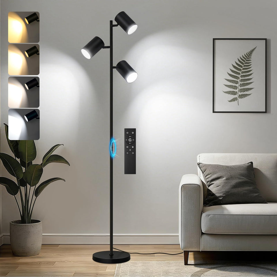 FANDBO 4000LM tree lamp setup provides bright, even lighting for large rooms.