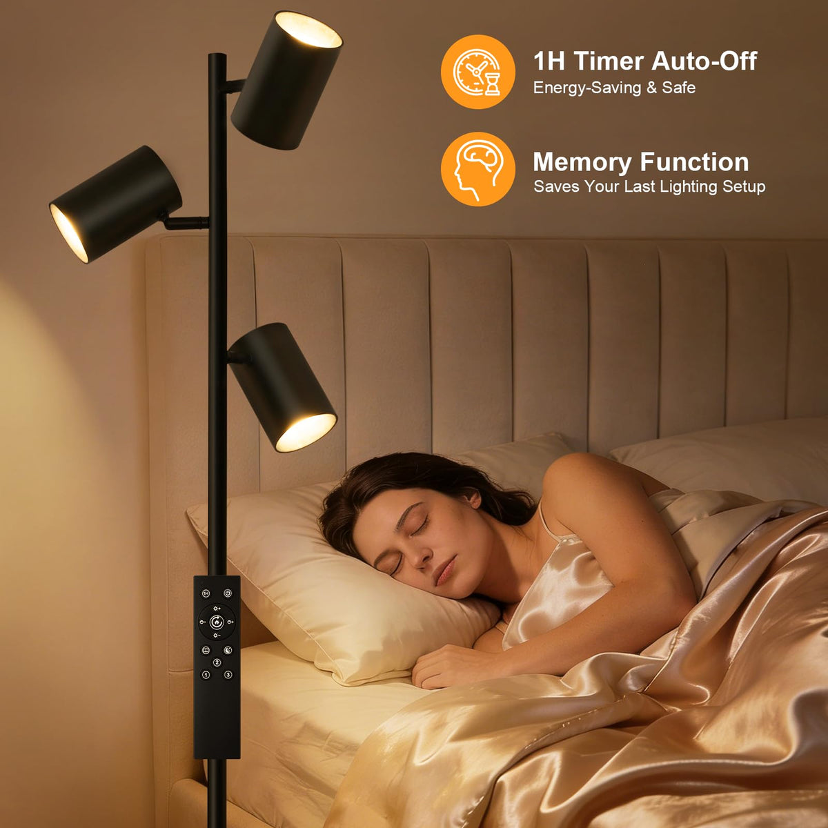 FANDBO metal shade with glass panel delivers softer, clearer light.