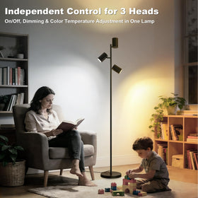 FANDBO three-heads adjustable design targets lighting precisely for reading.