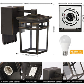 FANDBO wall-mount-light-aluminum resists rust for year-round outdoor use.