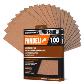 Fandeli 100 grit sandpaper sheet for fast sanding on wood, metal, and paint
