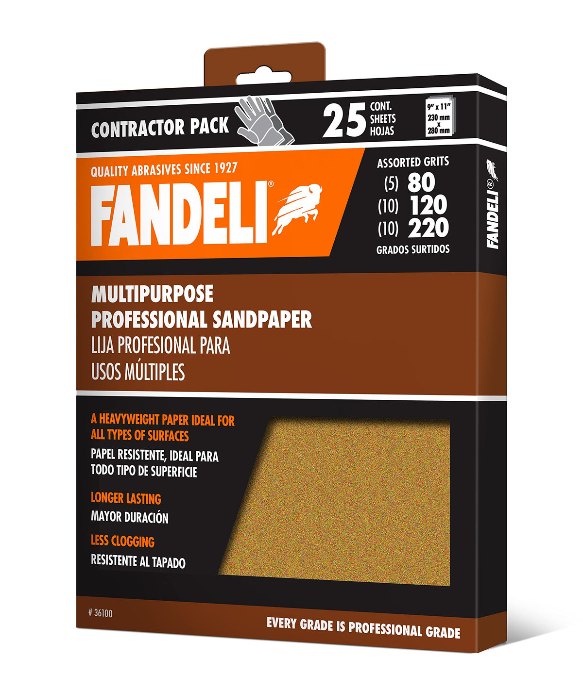 Fandeli 120-grit sanding paper for smoother finishes on intermediate projects.