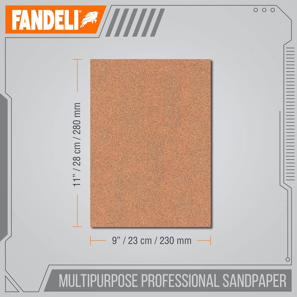 Fandeli 220-grit sanding paper for fine ready-to-finish surfaces.