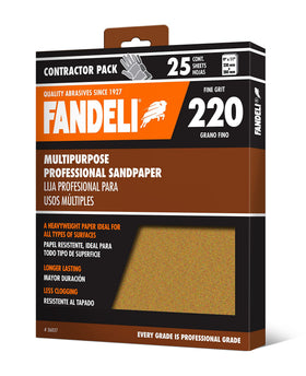 Fandeli 36027 220-grit sandpaper cut-to-fit for tight spaces.
