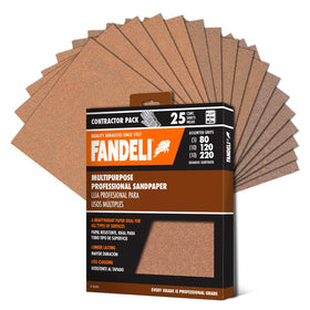 Fandeli 80-grit sanding paper for fast removal on wood and metal.