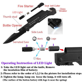 Fanfoobi knife showing LED light for low-light tasks.