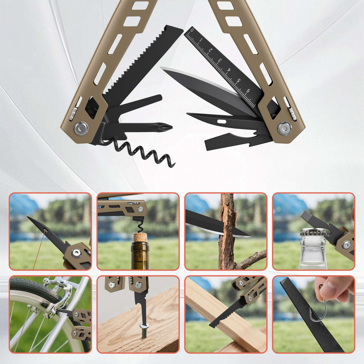 6.1-inch Fangfo multitool fits pockets for hikes and daily carry.