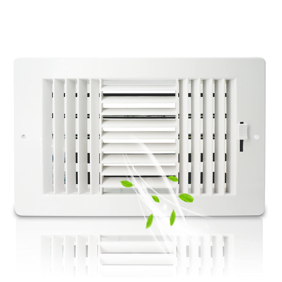FanGoFast ceiling register front view with three-way airflow.