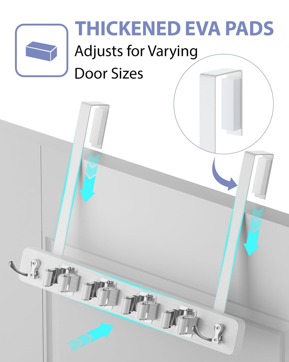 FANGSUN horn-hooks provide extra space for brushes and towels.