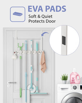 FANGSUN rubber grippers securely hold broom handles without scratches.