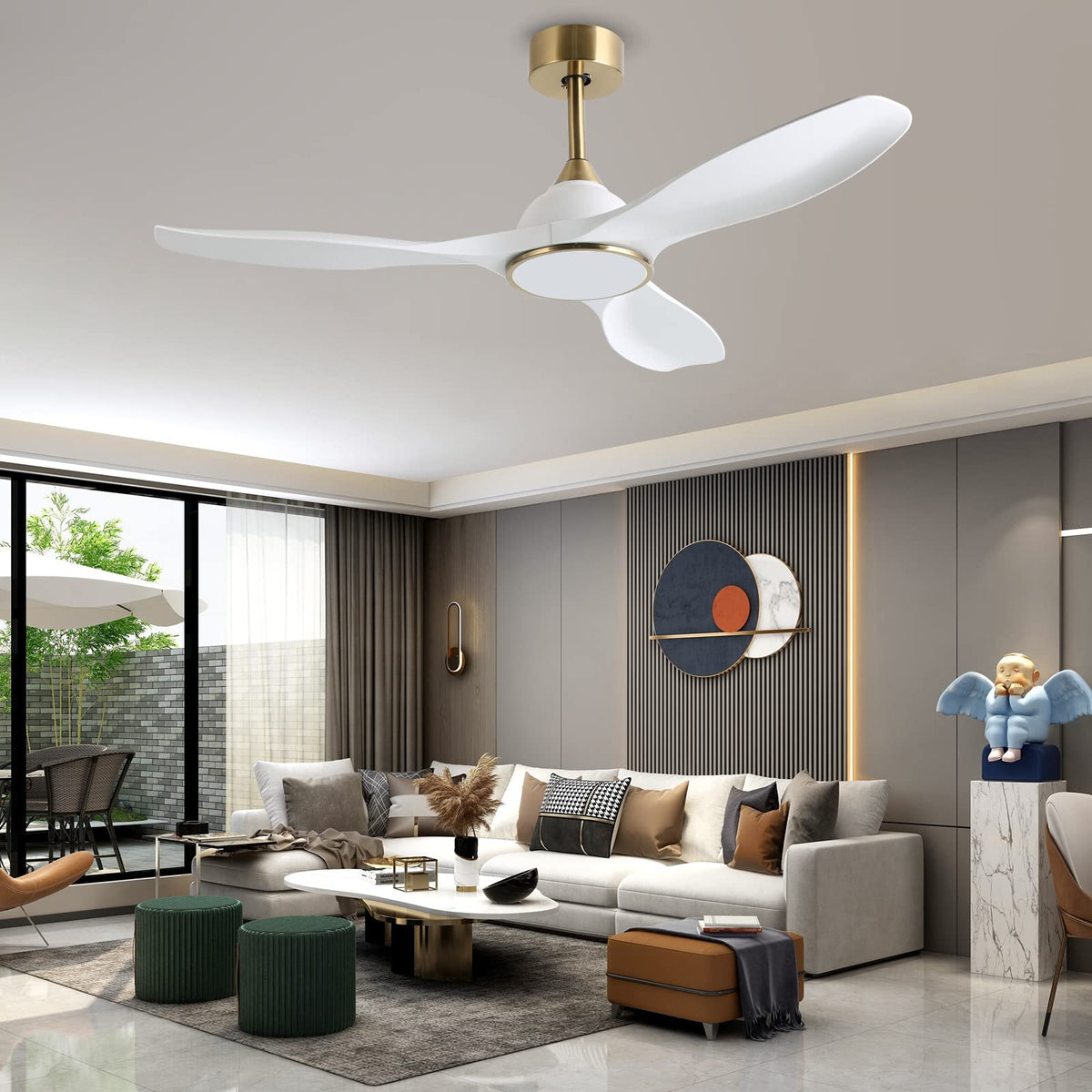 Fanliving easy installation with two downrods suits various ceilings.