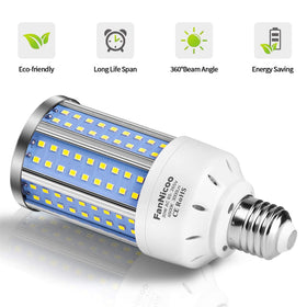 FanNicoo 200W-equivalent corn bulb delivering bright, even light