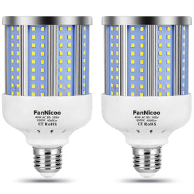FanNicoo 2-pack LED corn lamp front view delivering wide-area brightness