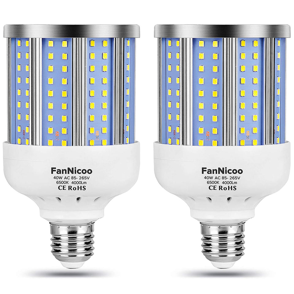 FanNicoo 2-pack LED corn lamp front view delivering wide-area brightness