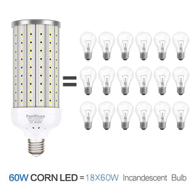 FanNicoo LED corn bulb uses intelligent current drive for long lifespan.
