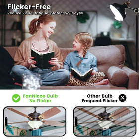 FanNicoo E12 LED bulb close-up showing compact size for upgrades