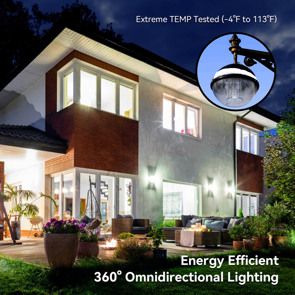 FanNicoo LED corn light with 60W-equivalent brightness for energy savings.