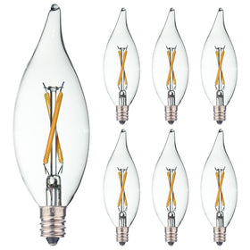 FANNIS 6-pack E12 candle LED bulbs with 20W equivalent for chandeliers