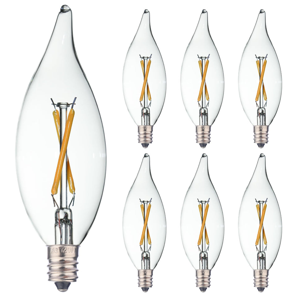 FANNIS 6-pack E12 candle LED bulbs with 20W equivalent for chandeliers