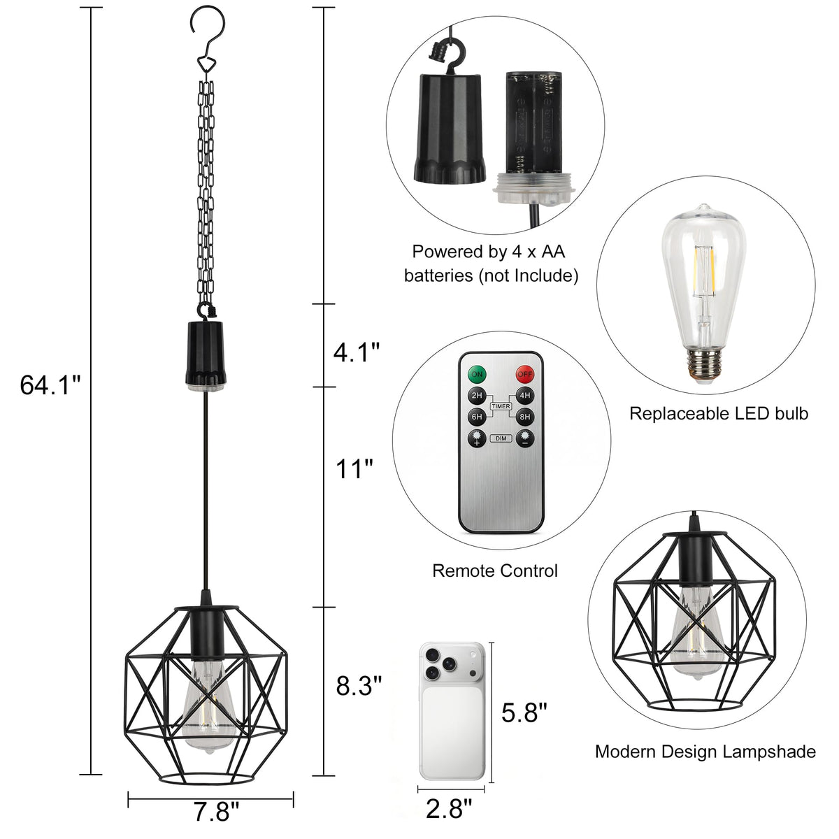 FANOAULEA indoor hanging lantern adds refined dining room glow