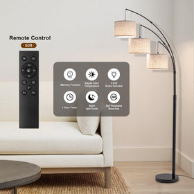 Fansdrick 80-inch tree lamp base provides stable support in living rooms.