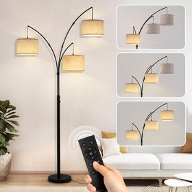 Fansdrick arc floor lamp with remote control for convenient lighting from your couch.