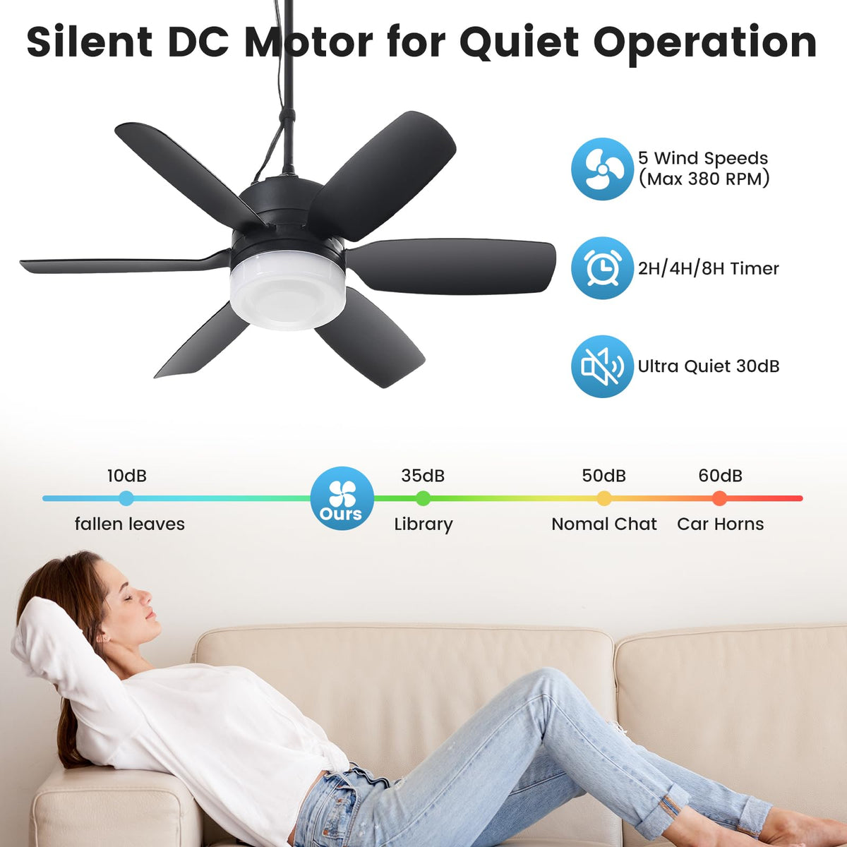 Fanspex 20.5-inch fan balances airflow in small outdoor spaces.