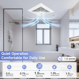 Fanspex quiet operation at 1.0 sones maintains comfortable spaces.