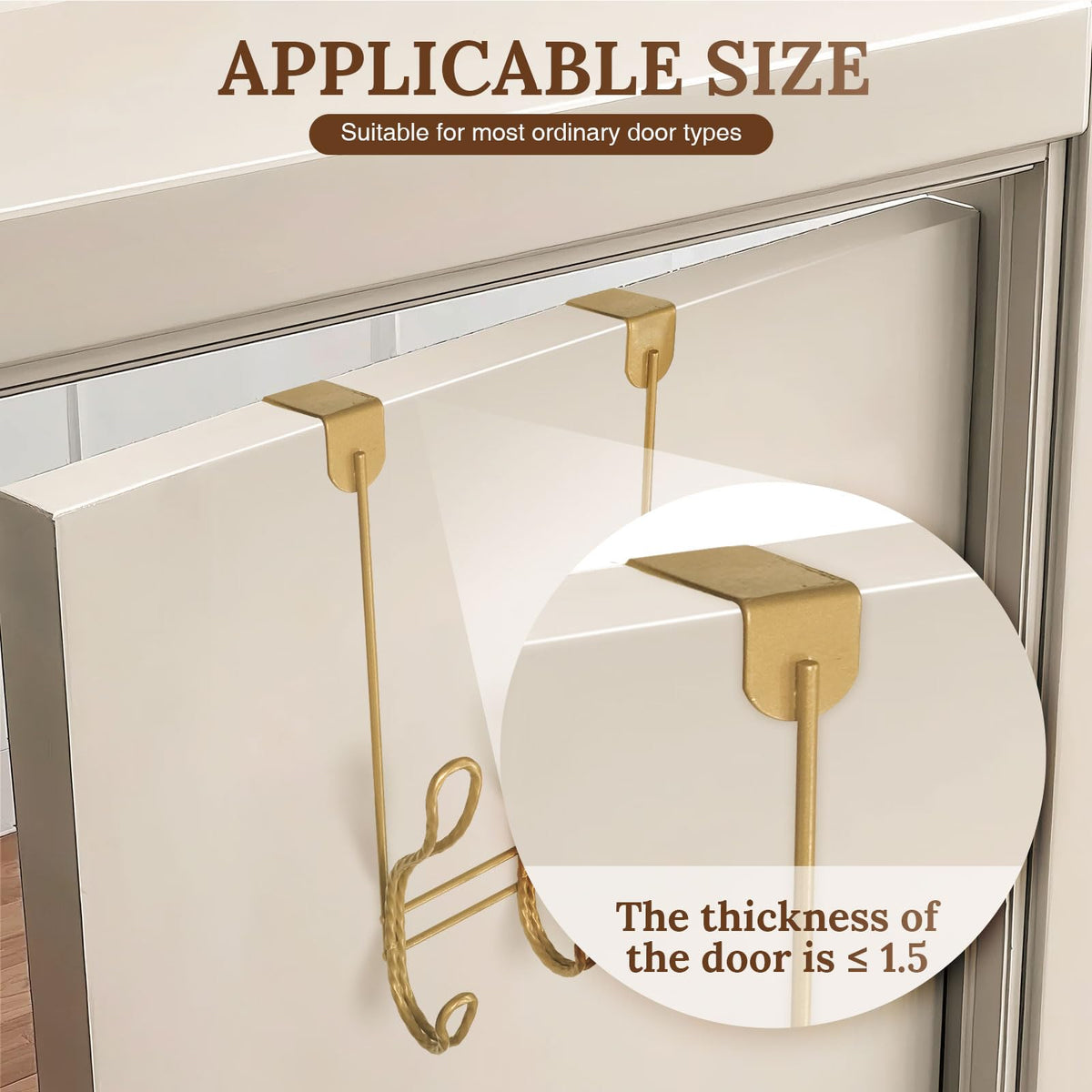 FantasHome gold over-the-door coat rack designed for easy organization.