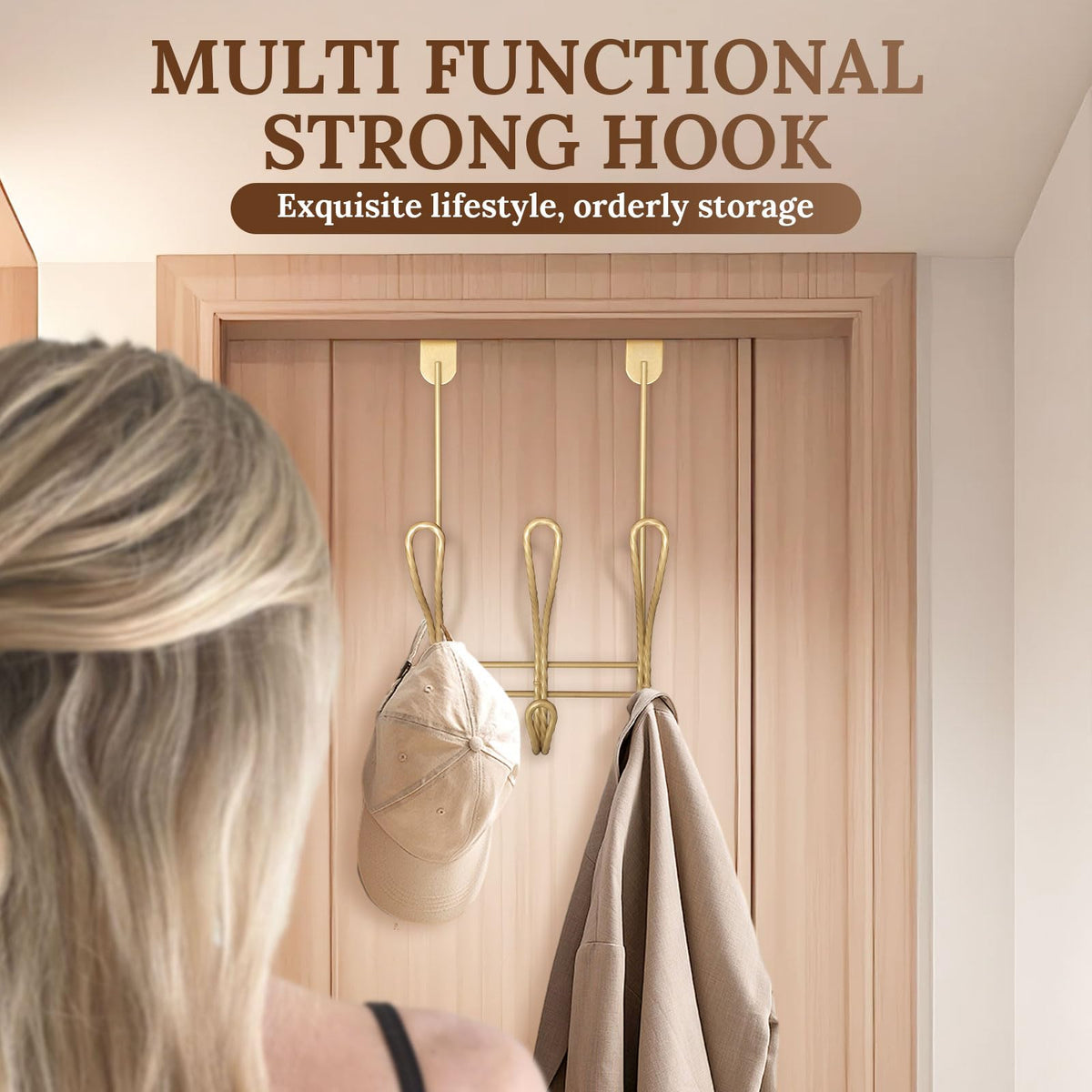 FantasHome laundry room rack for towels and accessories over door.