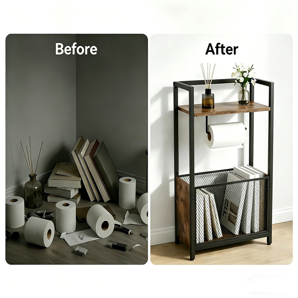 Fantersi space-saving tower fits small bathrooms