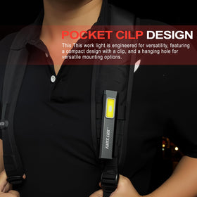 FANT.LUX pocket flashlight 500mAh battery runs 2–12 hours for flexible use.