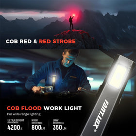 FANT.LUX pocket flashlight dual illumination with main beam and COB light for versatile tasks.