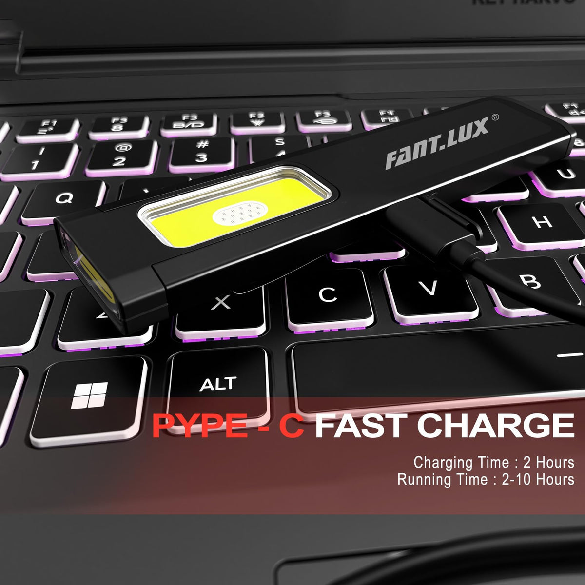 FANT.LUX pocket flashlight IPX4 rating withstands rain and splashes.