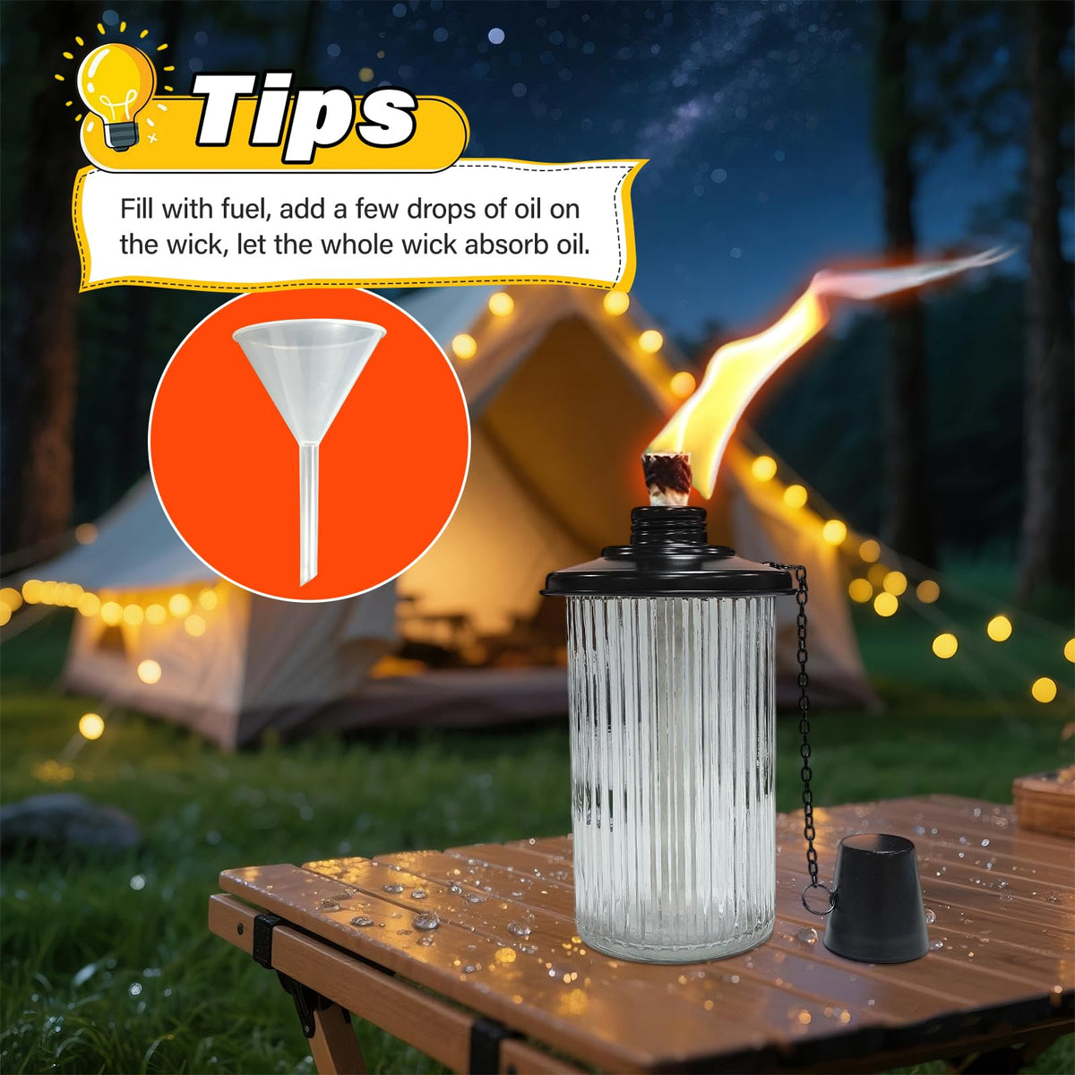 FAN-Torches 5-prong-grounded-stake ensures stable lawn setup.