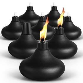 FAN-Torches 8-pack metal table top torches for outdoor ambiance and warm evenings