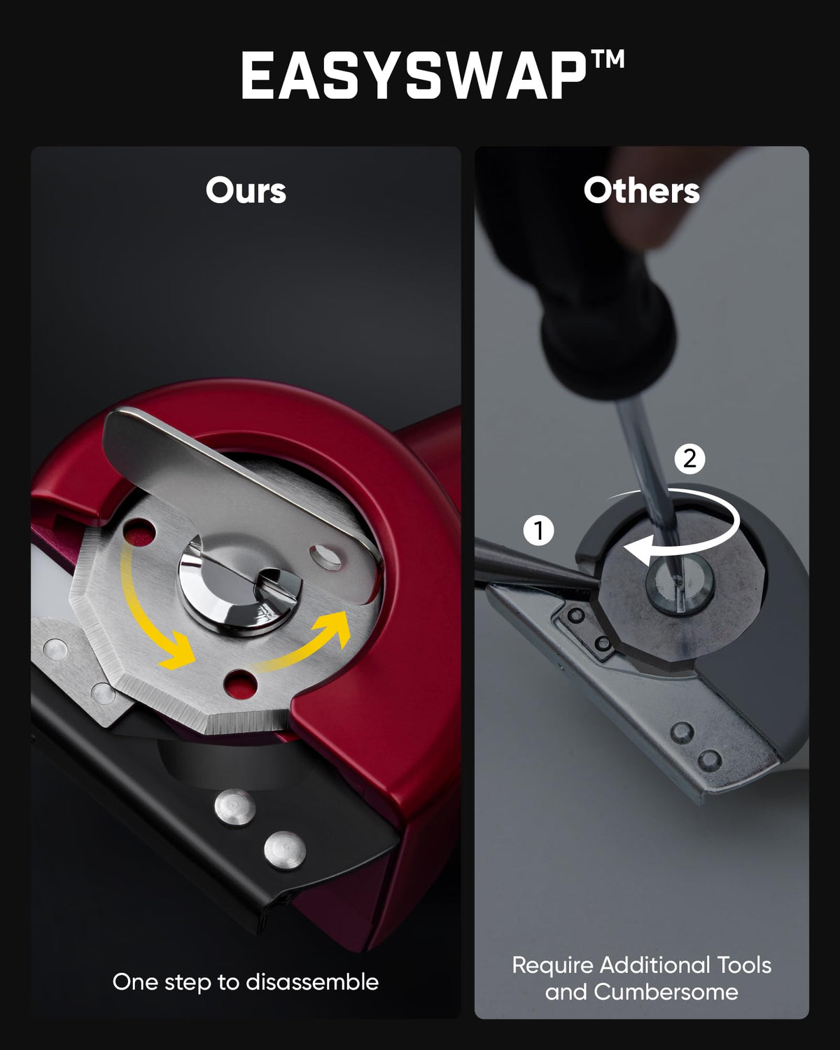 Fanttik C8 Nano EasySwap blade change keeps blades secure with a single-step action.