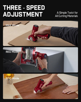 Fanttik C8 Nano three-speed settings tailor cutting speed to material type and task.