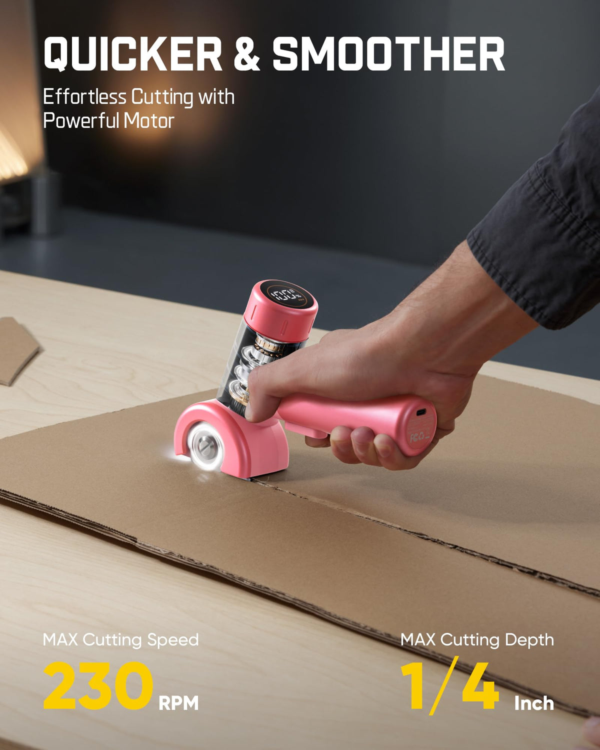 Fanttik C8 Nano LED light improves visibility for precise cuts in dim conditions.