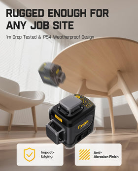 Fanttik D12 Ace green cross laser for quick leveling and alignment.
