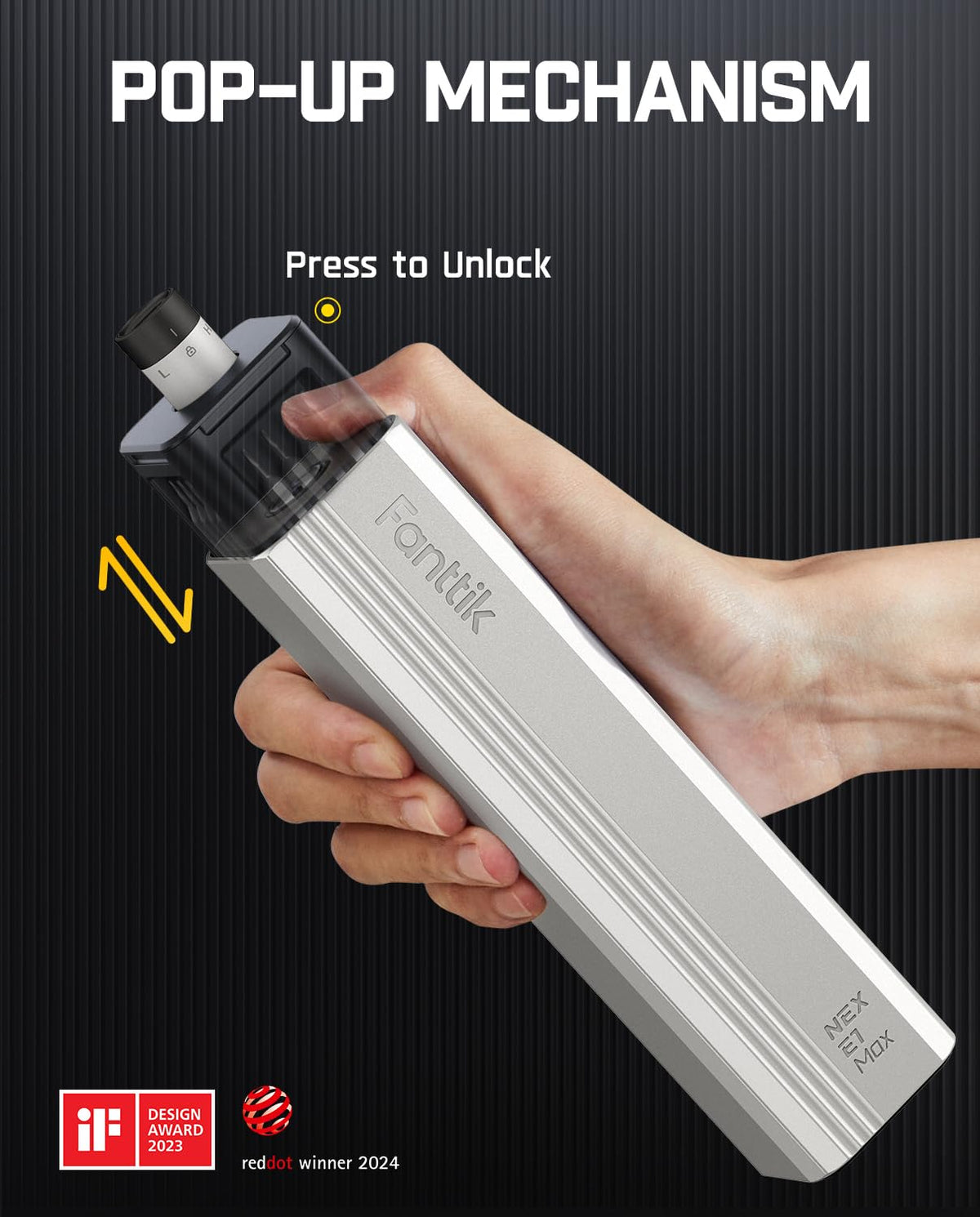Fanttik E1 Max magnetic chuck enables fast attachment during work.