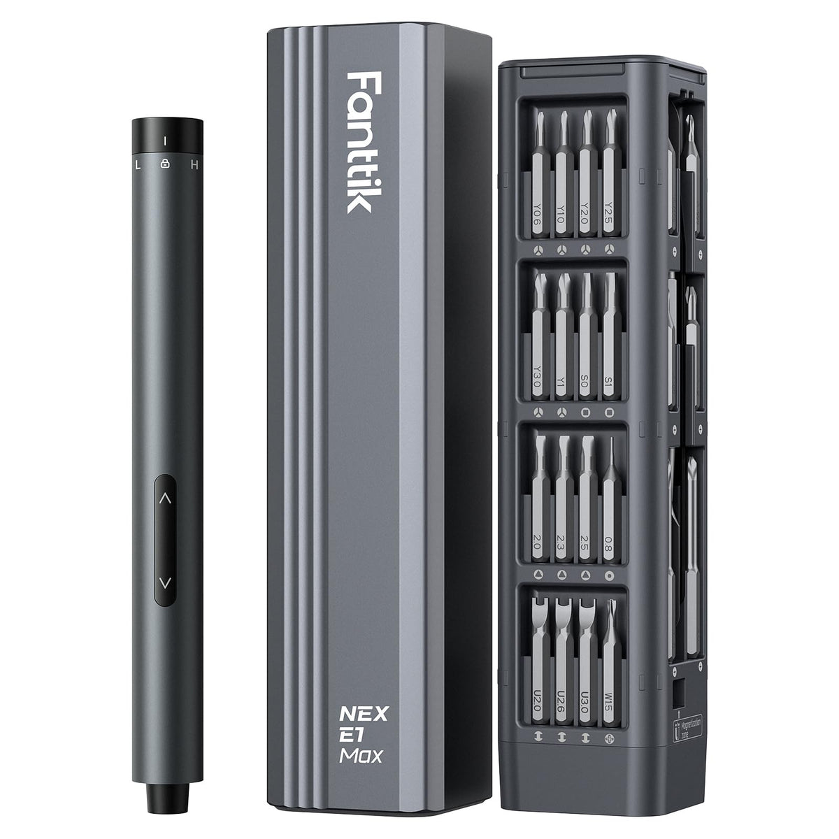 Fanttik E1 Max magnetic case keeps bits organized for quick repairs.