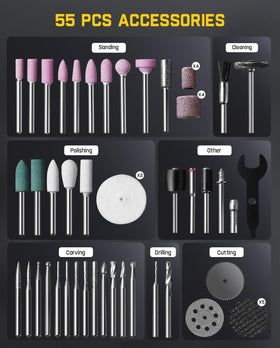 Fanttik F2 Pro 55-piece accessory set for sanding polishing engraving cutting