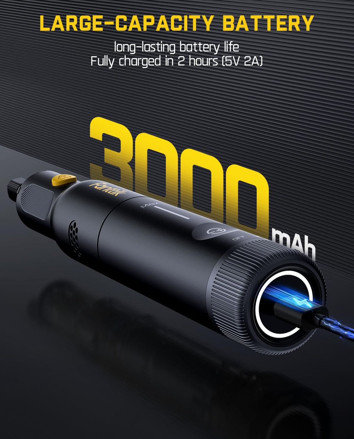 Fanttik F2 PRO speed display helps monitor RPM precisely.