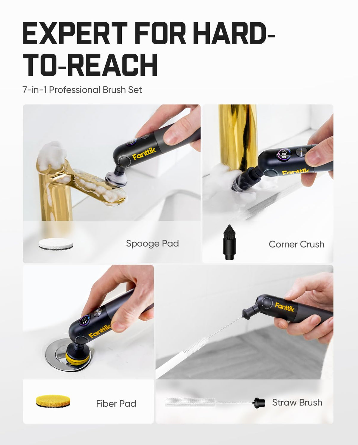 Fanttik Flip G10 Nano HomeCare 2600mAh battery indicator on smart display