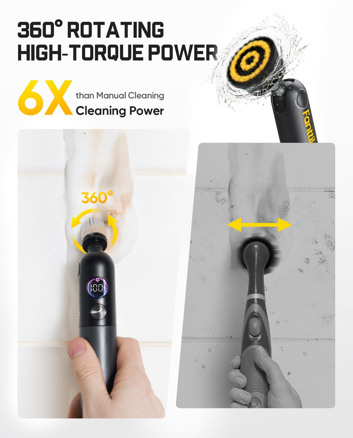 Fanttik Flip G10 Nano HomeCare 3-angle adjustable head reaching corners